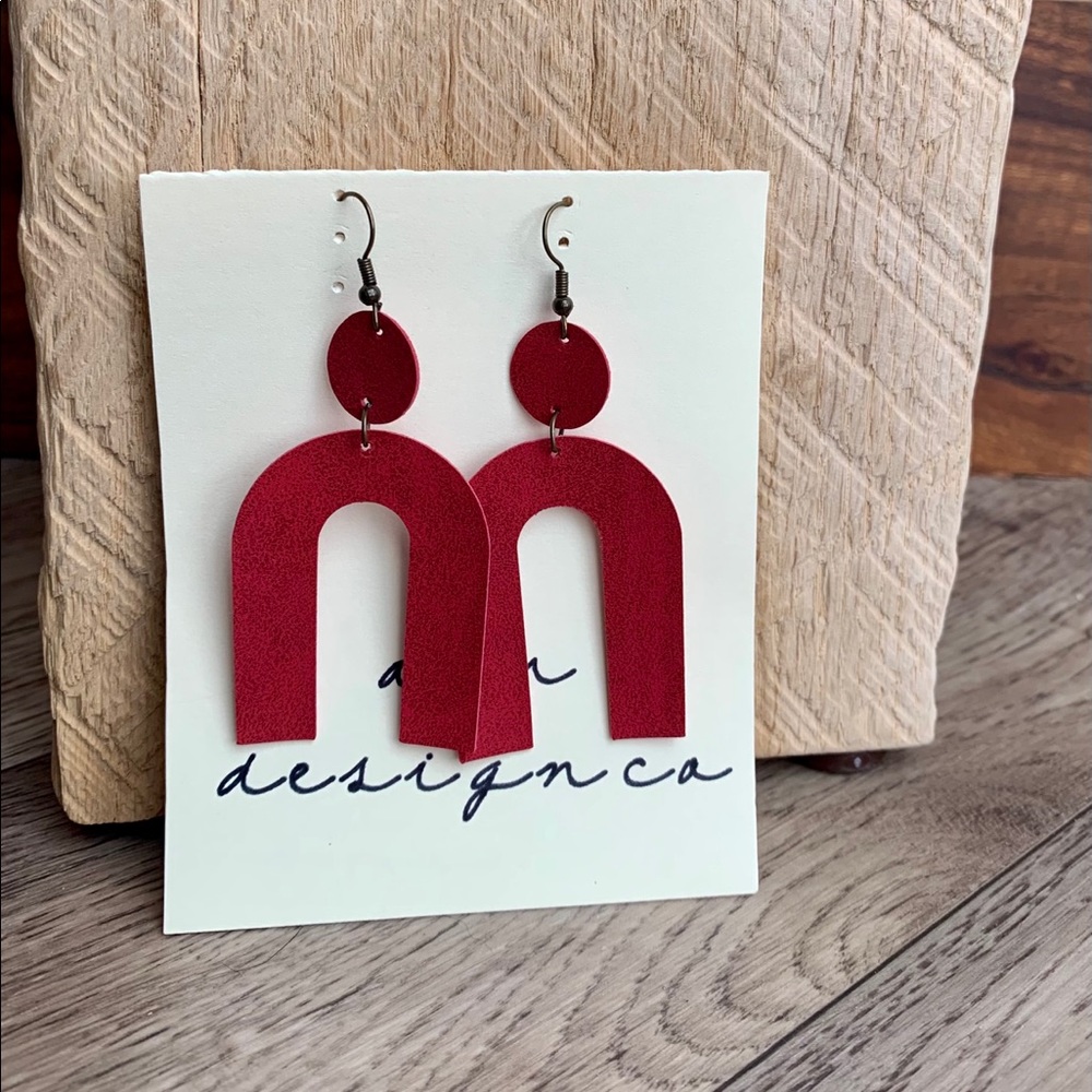 Valentine faux leather earrings